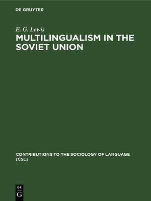 cover image of Multilingualism in the Soviet Union